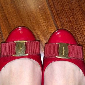 Red Salvatore Ferragamo Flats (size 8)